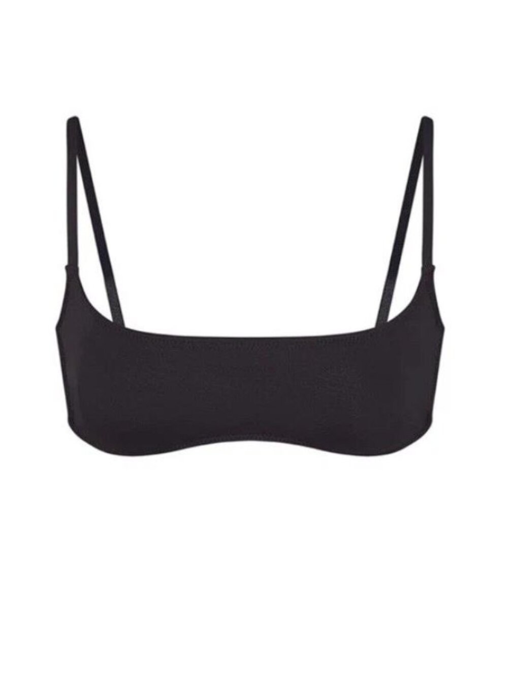 SKIMS Women's Recycled Swim Micro Scoop Bikini Top Size L in Onyx
